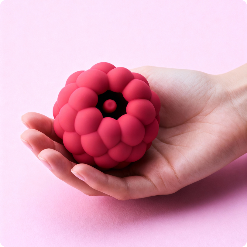 Berri Clitoral Vibrator (Raspberry) — in hand